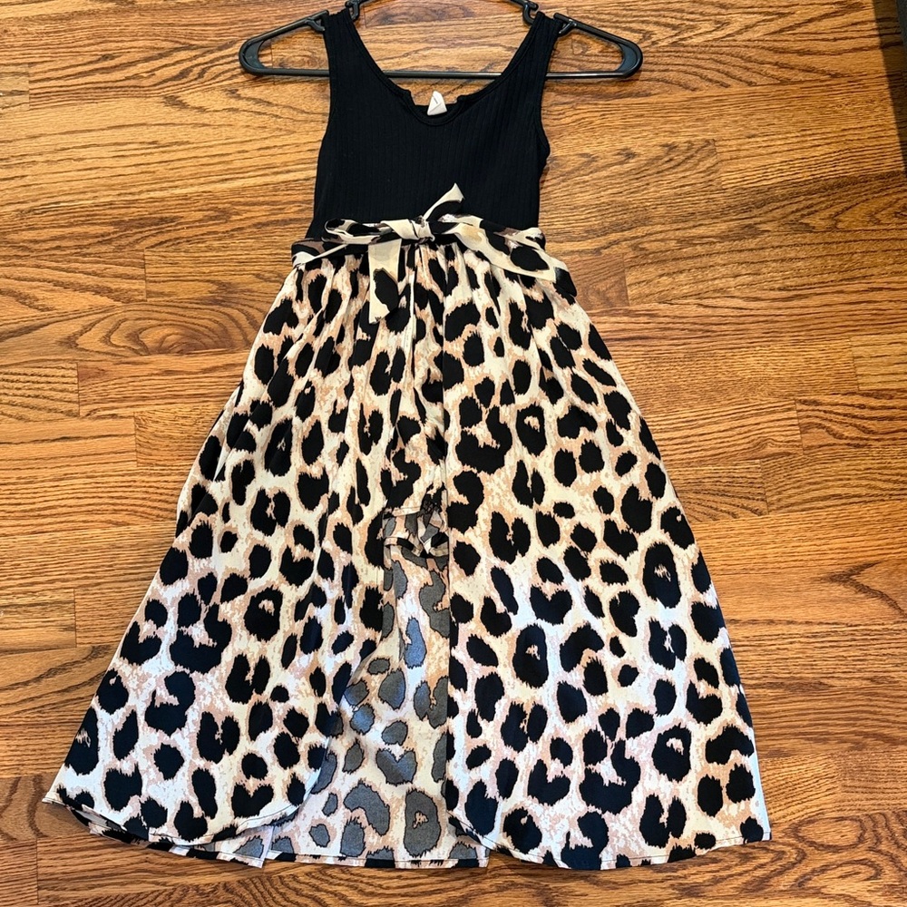 Black and Leopard Print Dress